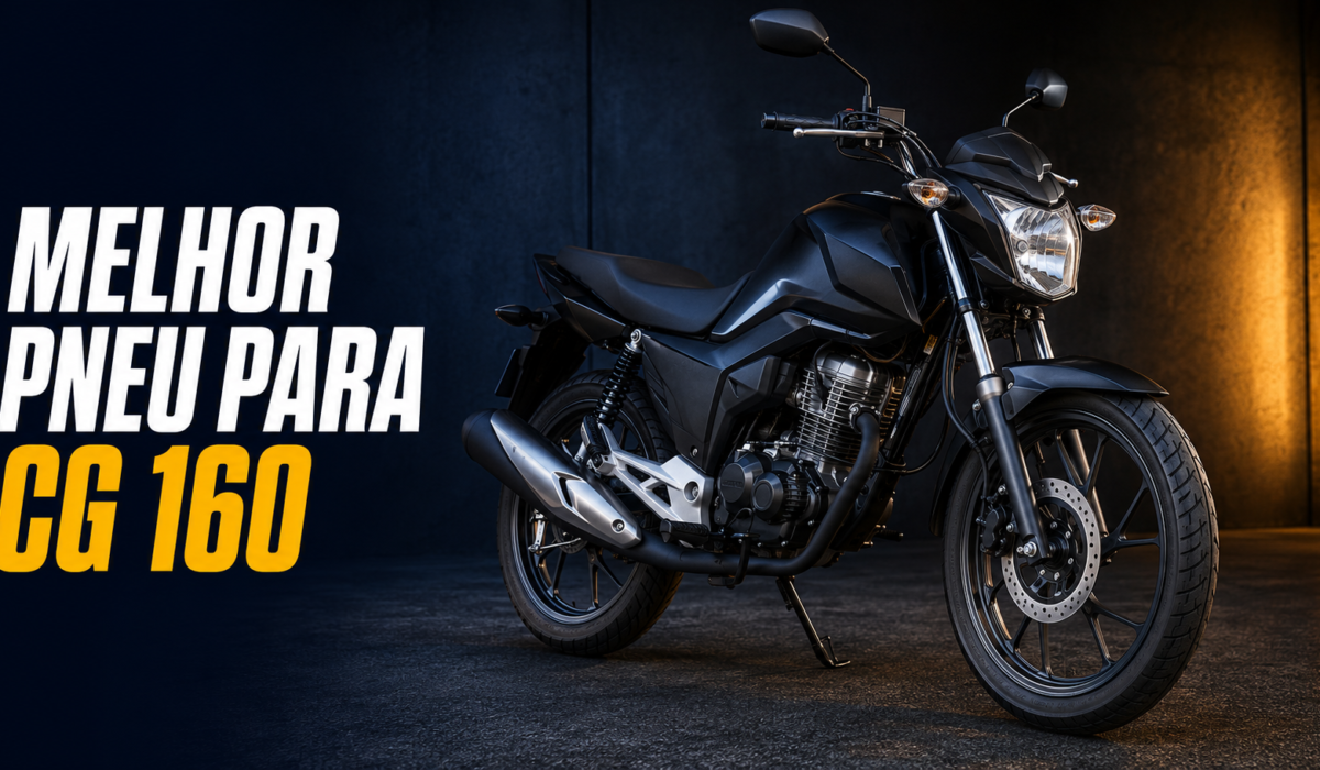 Moto urbana com pneus novos em capa sobre o melhor pneu para CG 160